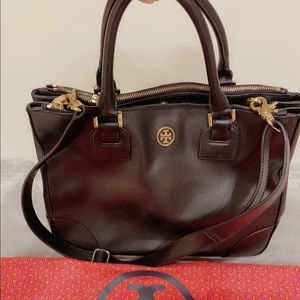 Tory Burch Robinson Double Zip Tote Large Black